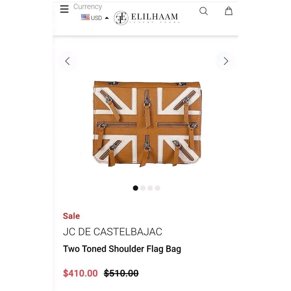 JC De Castelbajac Made‎ In Italy Flag Leather Purse